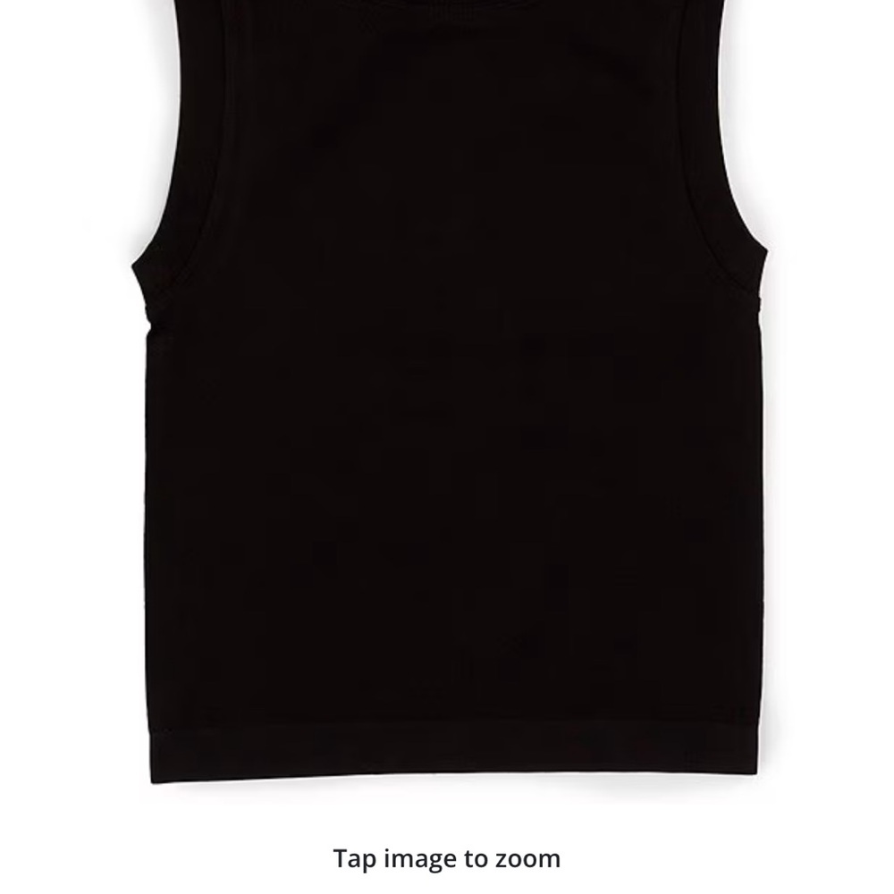 Black Fitted and Ribbed Sleeveless Tank Top - Picture 4 of 8